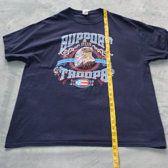 Gildan Crewneck Mens XL Blue Shirt Veteran Support Our Troops American Eagle - Picture 5 of 6